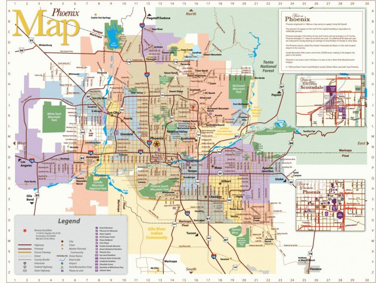 Phoenix avtobusnih prog zemljevid