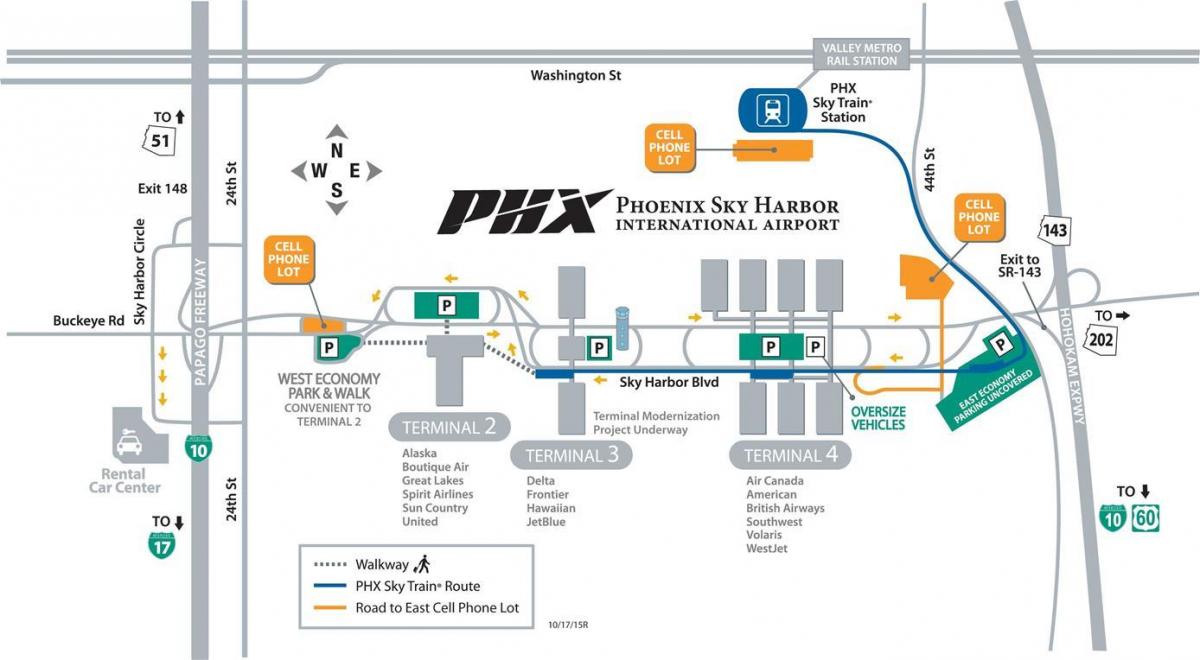 zemljevid Phoenix letališče