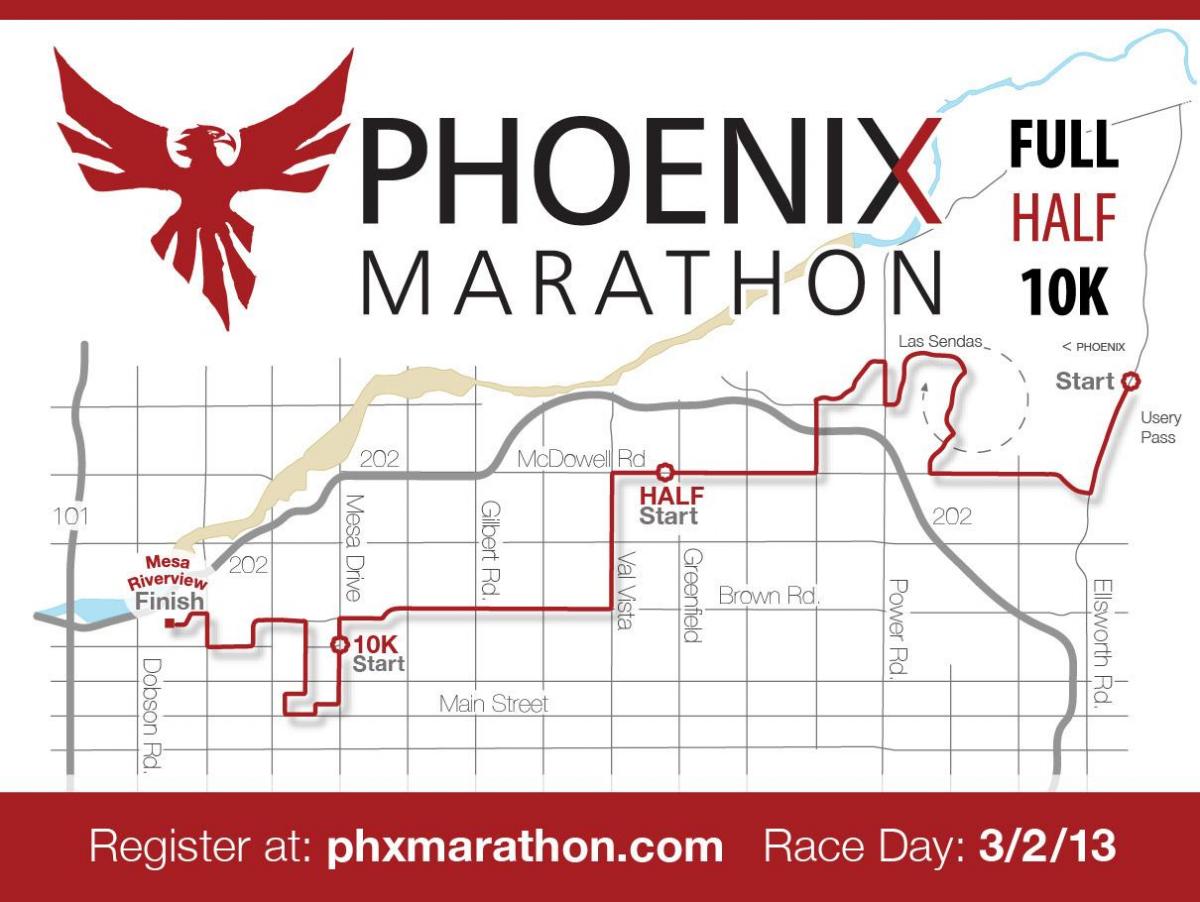 zemljevid Phoenix maraton