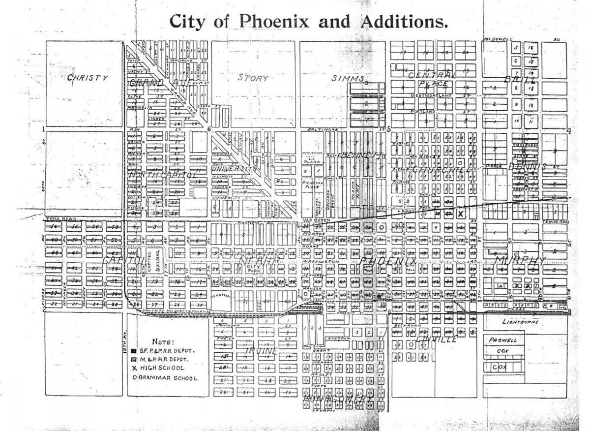 zemljevid podzemne železnice Phoenix