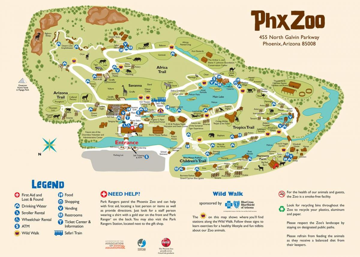 zemljevid Phoenix Živalskem vrtu