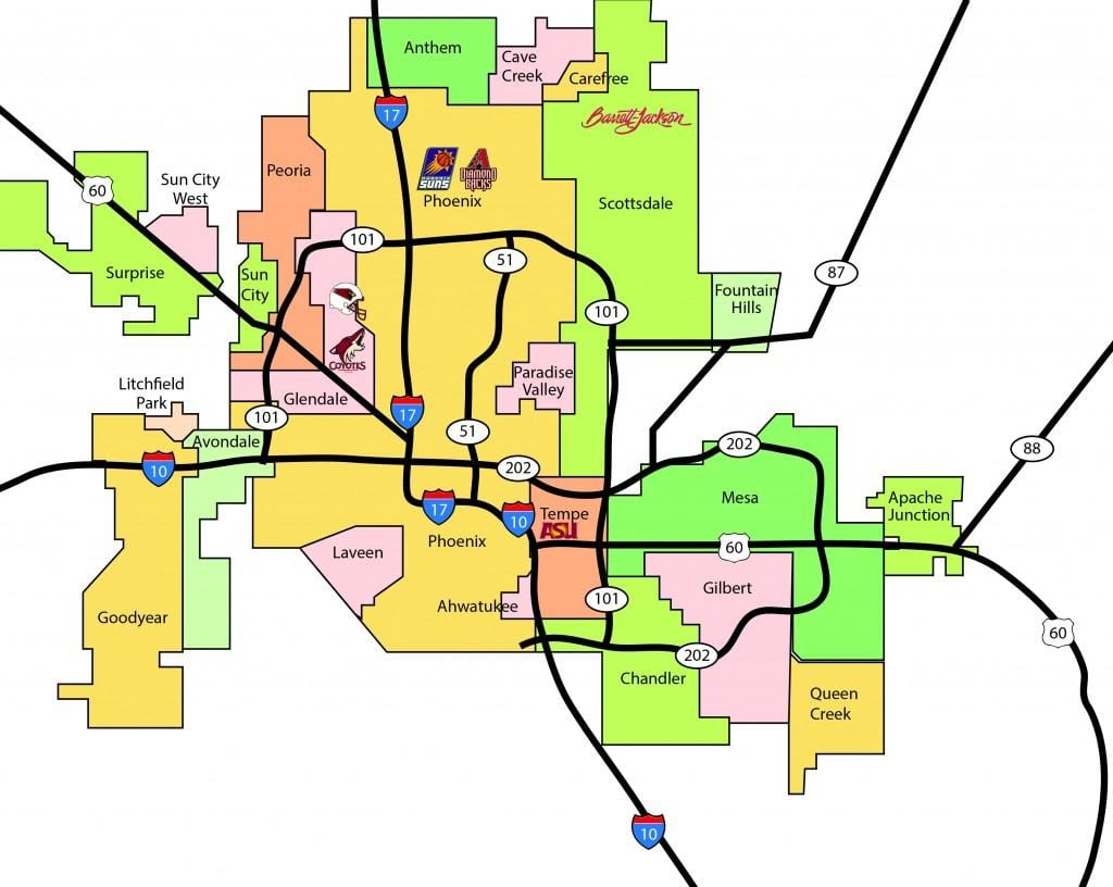 Phoenix metropolitansko območje zemljevid