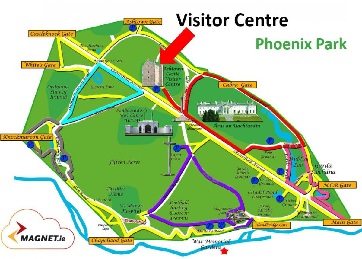 Phoenix park zemljevid