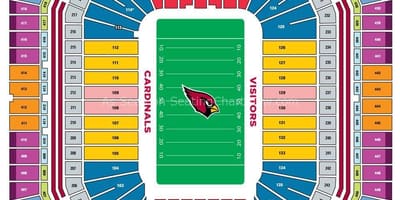 University of Phoenix stadium prostor za sedenje zemljevid