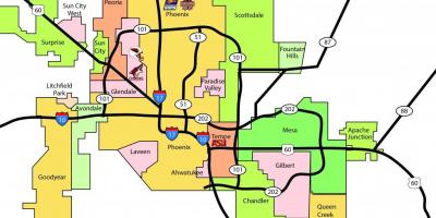 Phoenix metropolitansko območje zemljevid