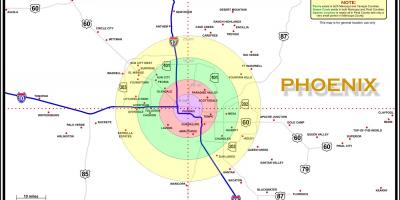 Zemljevid Phoenix območje